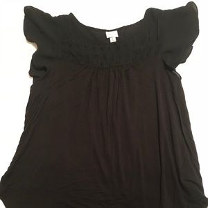Merona Black tank shirt with ruffle sleeves.